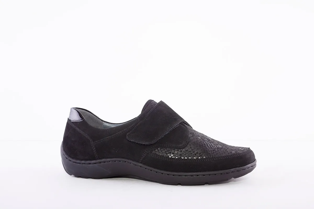 WALDLAUFER - 496H31 HENNI - VELCRO SHOE - BLACK