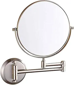 Wall Mounted Mirror Travel Cosmetic Mirror Hd Flat Mirror Round Make Up Mirror 360 Rotation for Makeup Shaving