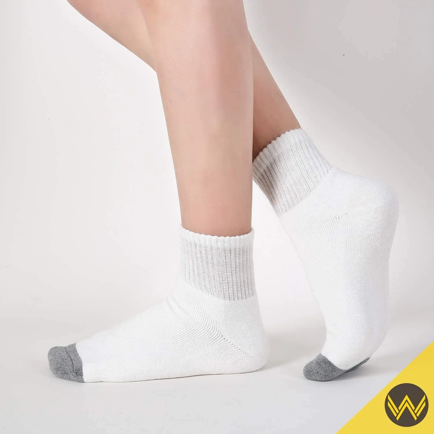 WANDER Men's Athletic Ankle Socks 3/8 Pairs Thick Cushion Running Socks for Men&Women Cotton Socks 6-9/9-12/12-15