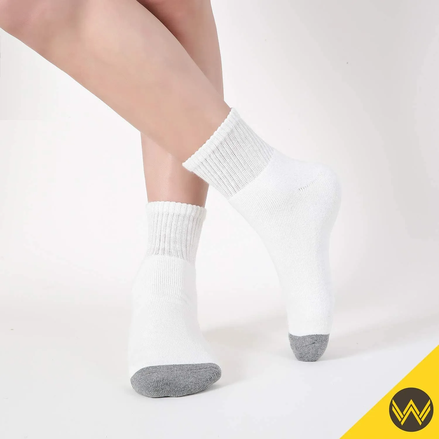 WANDER Men's Athletic Ankle Socks 3/8 Pairs Thick Cushion Running Socks for Men&Women Cotton Socks 6-9/9-12/12-15