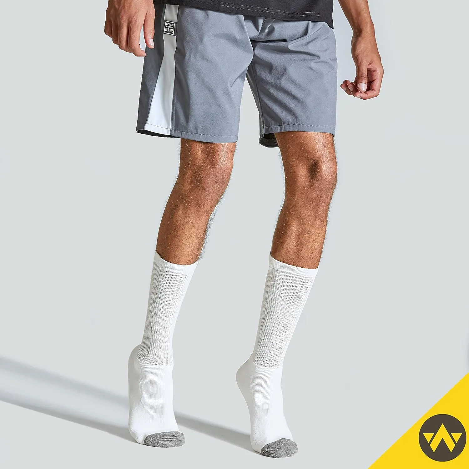 WANDER Men's Cushion Crew Socks 3-6 Pairs Athletic Running 6-8/8-13/12-15 Socks Men Cotton Sport Wicking Work
