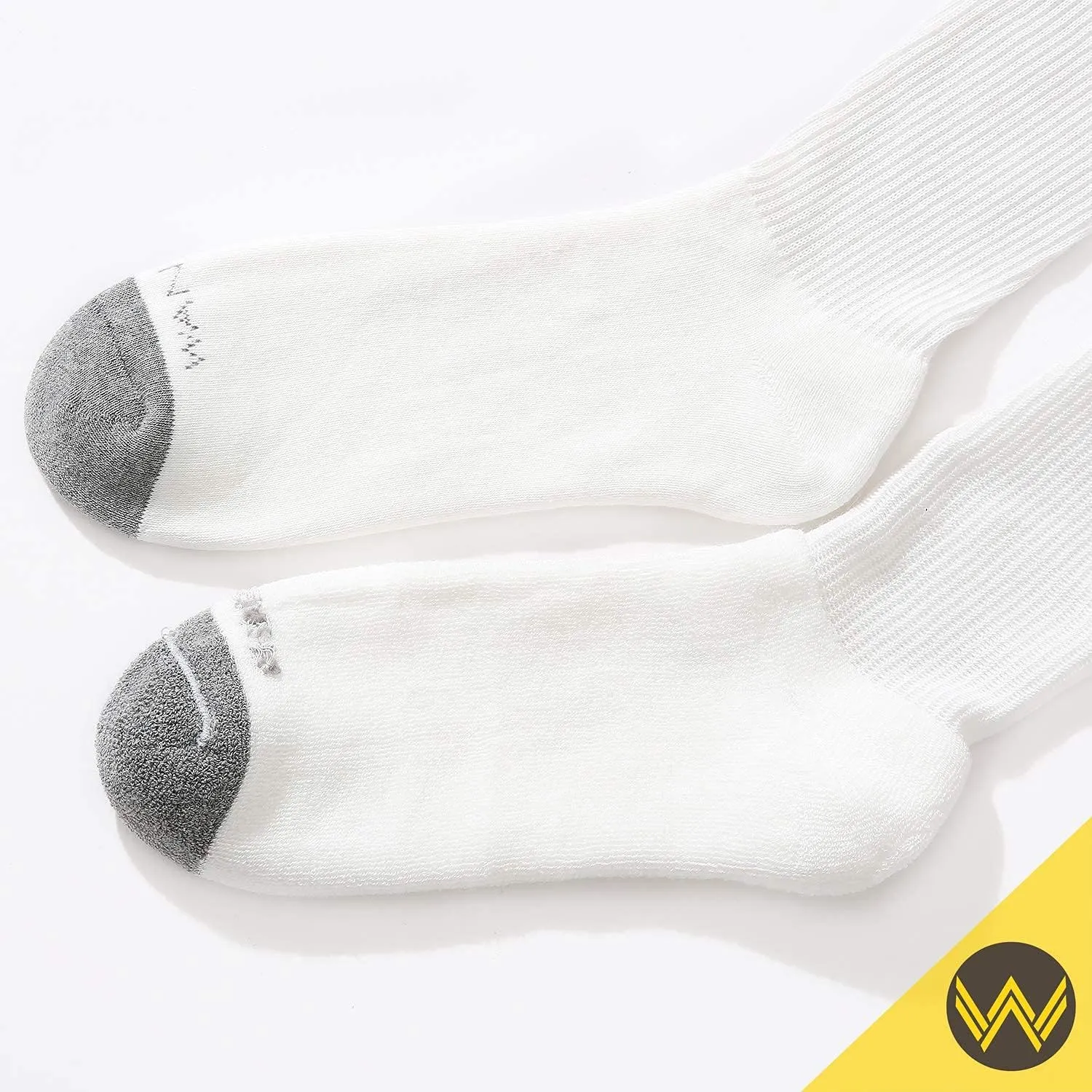 WANDER Men's Cushion Crew Socks 3-6 Pairs Athletic Running 6-8/8-13/12-15 Socks Men Cotton Sport Wicking Work