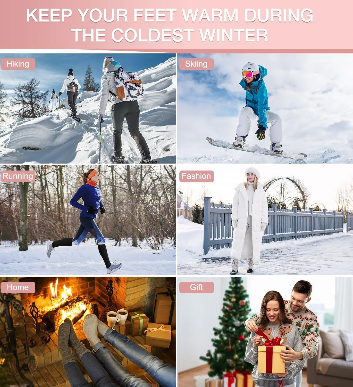 Warm Thermal Boot Socks for Women - Knee High, Winter, Running, Hiking, Gifts - Thick Socks for Cold Weather