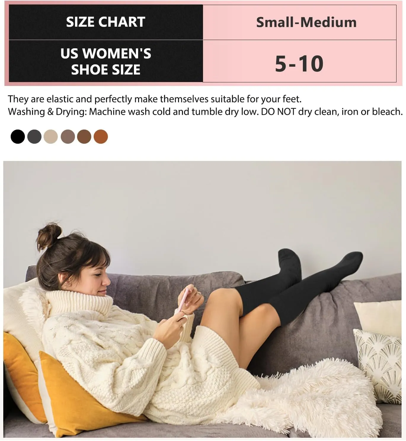 Warm Thermal Boot Socks for Women - Knee High, Winter, Running, Hiking, Gifts - Thick Socks for Cold Weather