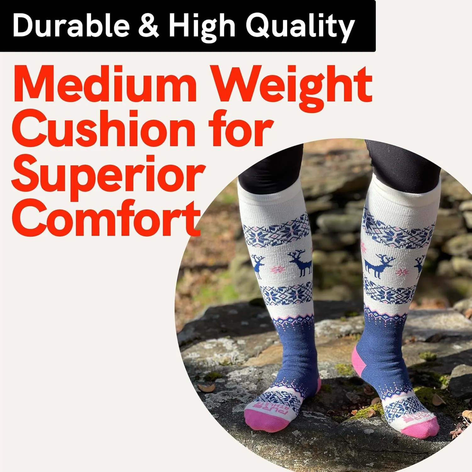 Warm Wool Ski Socks Winter – Women Skiing Merino Snowboard Pack Men