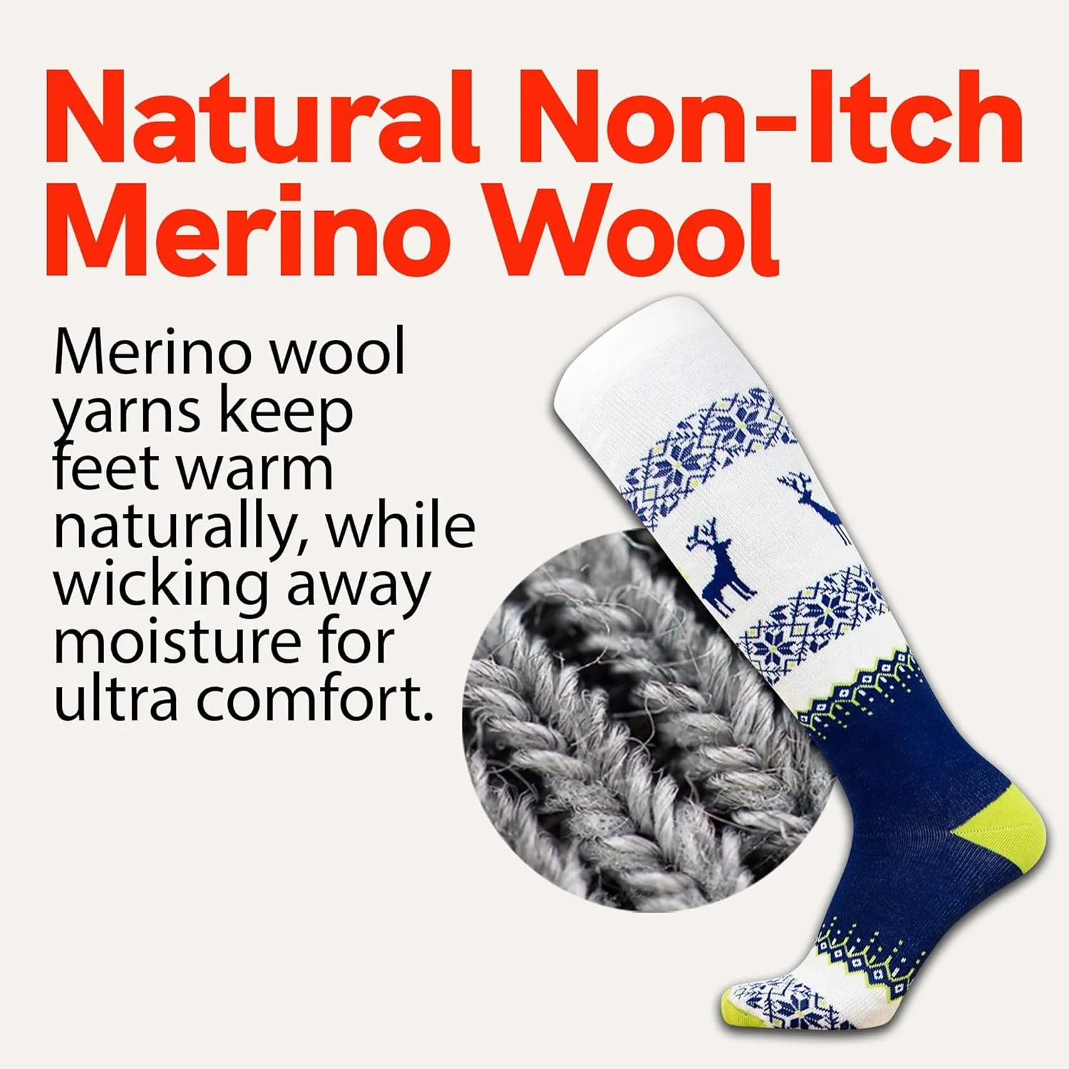 Warm Wool Ski Socks Winter – Women Skiing Merino Snowboard Pack Men
