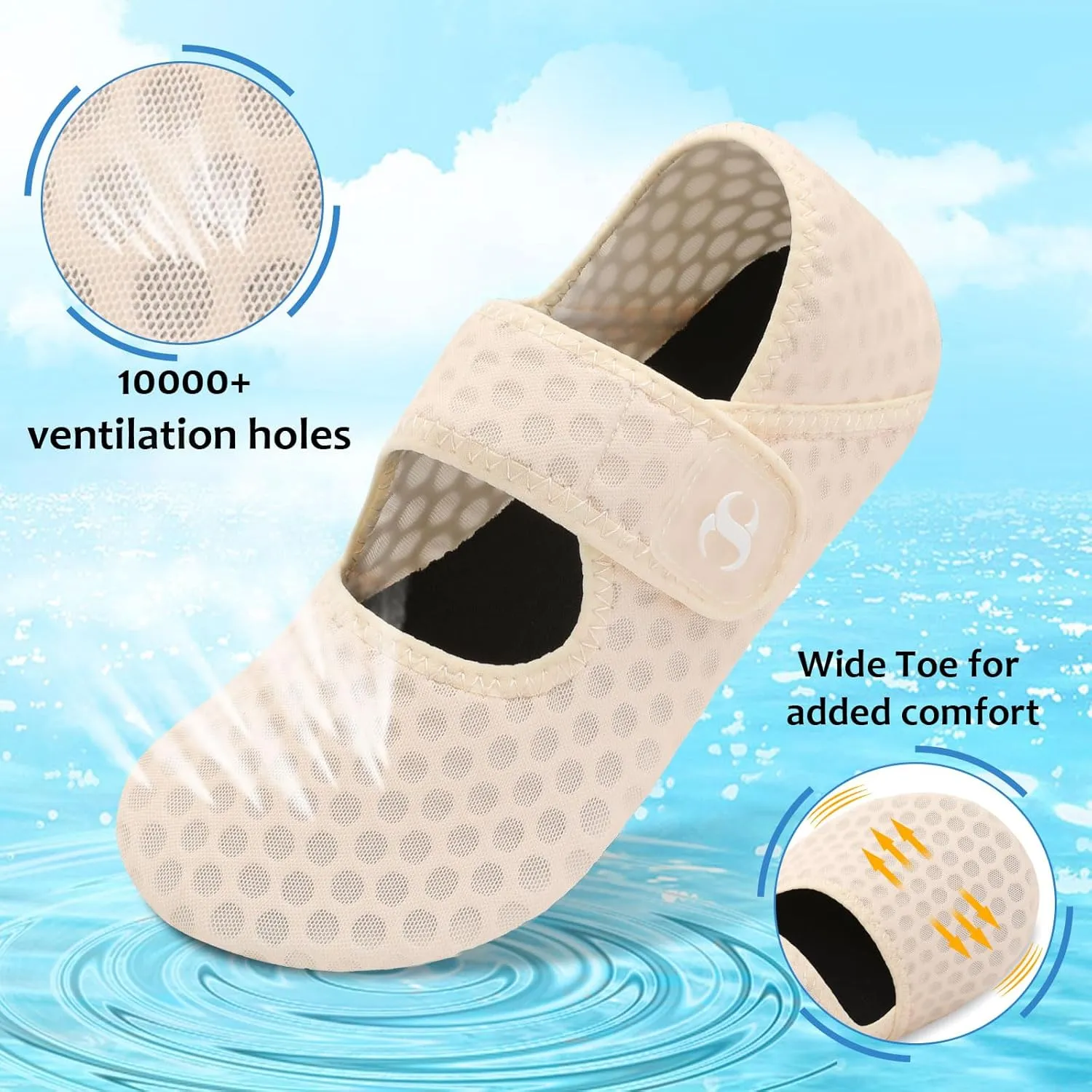 Water Shoes for Women Men Barefoot Beach Swim Aqua Socks Summer Wide Slides Sandals Quick Dry Pool River Sea Sock Shoes