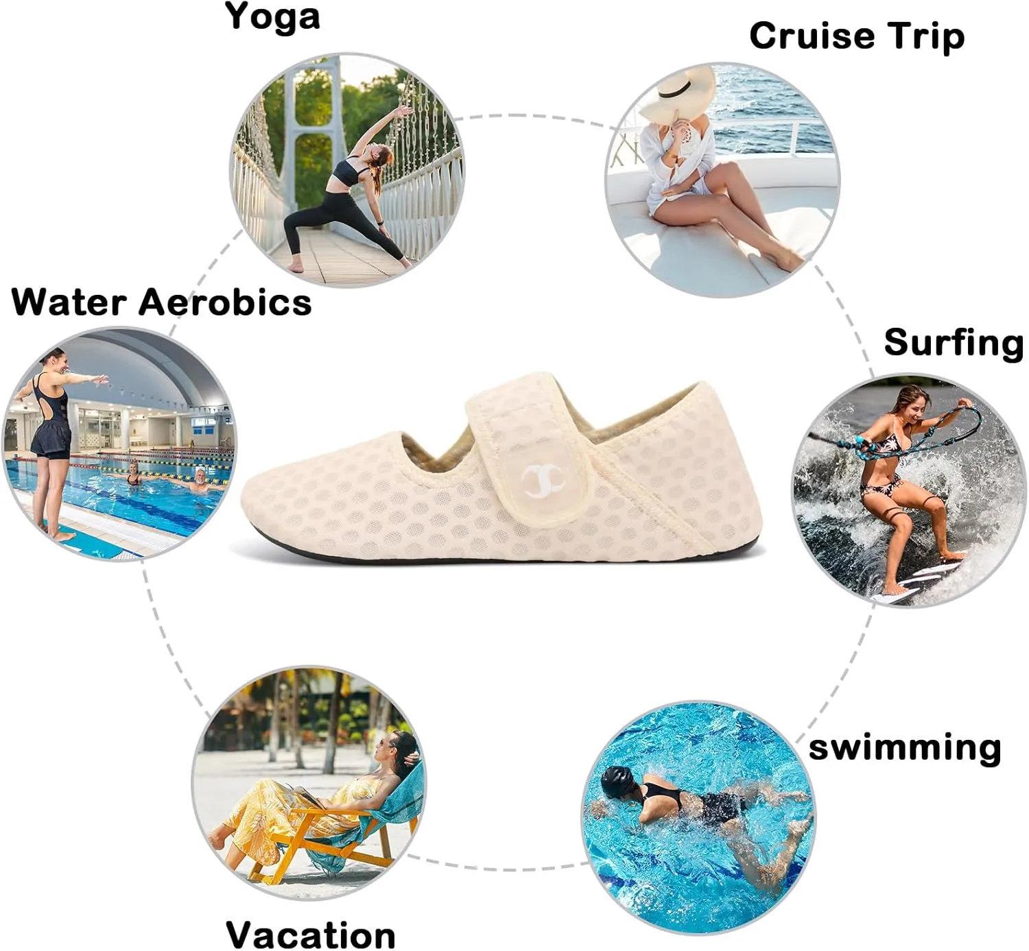 Water Shoes for Women Men Barefoot Beach Swim Aqua Socks Summer Wide Slides Sandals Quick Dry Pool River Sea Sock Shoes