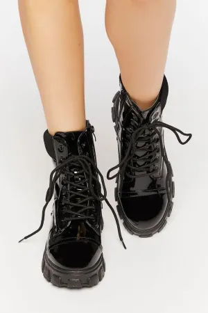 Wild Diva Presley-31 Womens Lug Sole Ankle Combat & Lace-up Boots