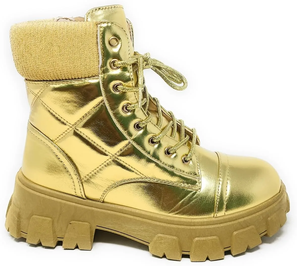 Wild Diva Presley-31 Womens Lug Sole Ankle Combat & Lace-up Boots