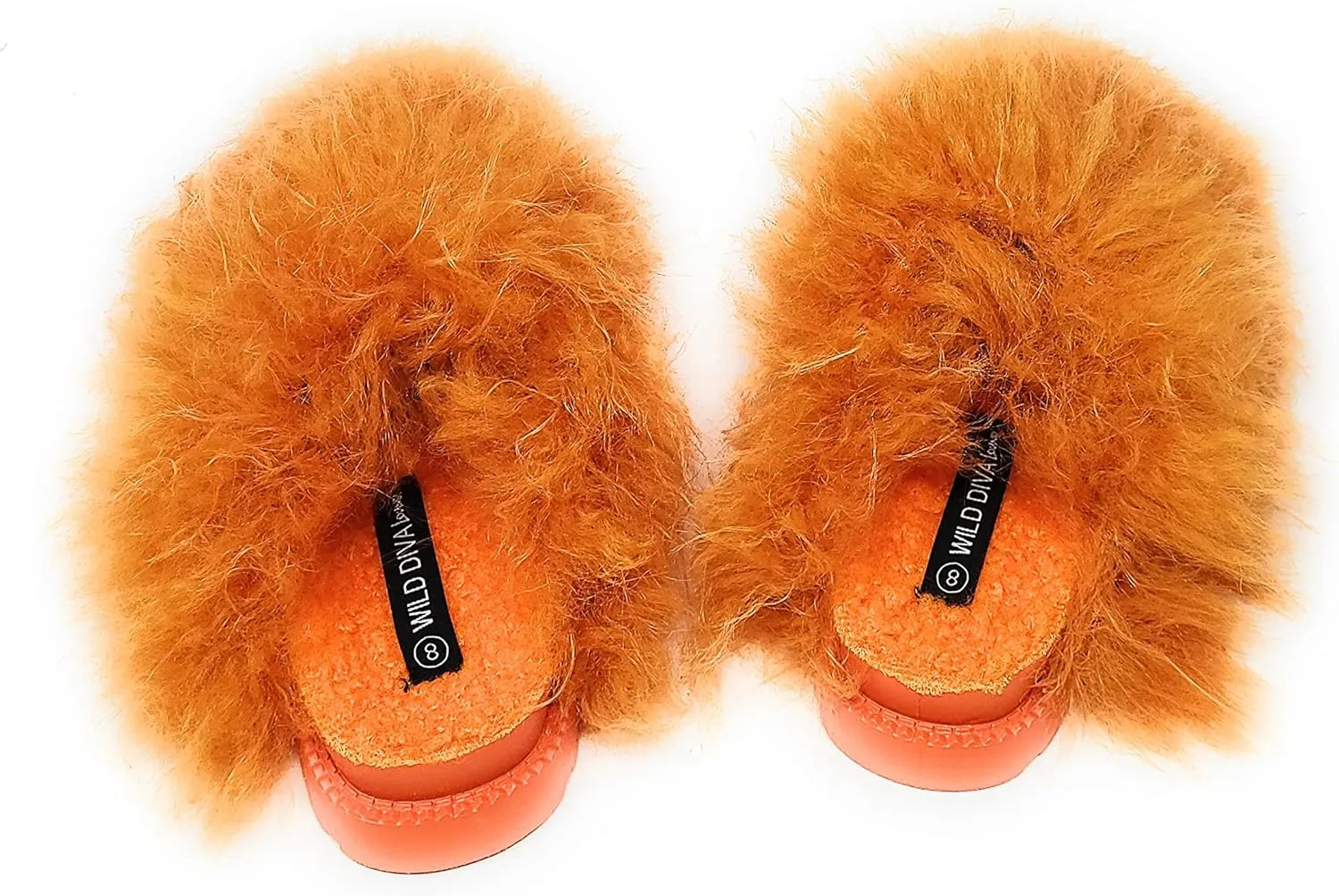 Wild Diva Women's Fluffy Faux Fur Slip On Flat Sandal Furry Fuzzy Slippers Gata-01