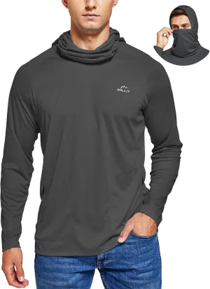 Willit Men's Sun Protection Hoodie UPF 50  Fishing Hiking Shirt Long Sleeve SPF UV Shirt Rash Guard Lightweight