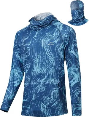 Willit Men's Sun Protection Hoodie UPF 50  Fishing Hiking Shirt Long Sleeve SPF UV Shirt Rash Guard Lightweight