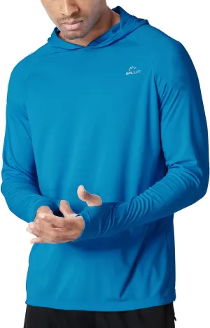 Willit Men's Sun Shirts UPF 50  Rash Guard Long Sleeve Sun Protection Hoodie SPF UV Fishing Lightweight Athletic Running