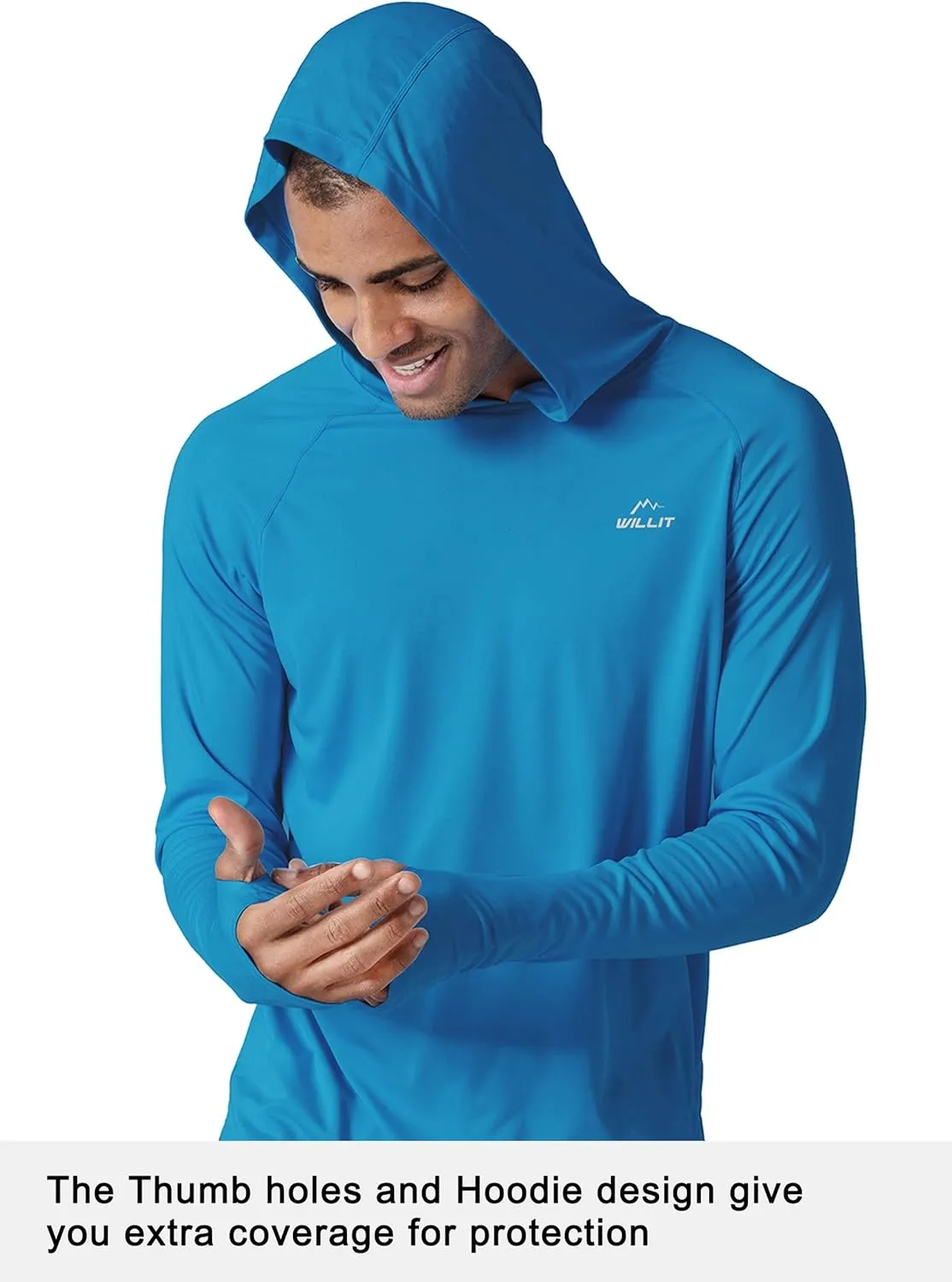 Willit Men's Sun Shirts UPF 50  Rash Guard Long Sleeve Sun Protection Hoodie SPF UV Fishing Lightweight Athletic Running
