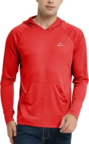 Willit Men's UPF 50  Sun Protection Hoodie Shirt Long Sleeve Rash Guard Fishing SPF Outdoor UV Shirt Lightweight Pocket
