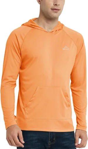 Willit Men's UPF 50  Sun Protection Hoodie Shirt Long Sleeve Rash Guard Fishing SPF Outdoor UV Shirt Lightweight Pocket