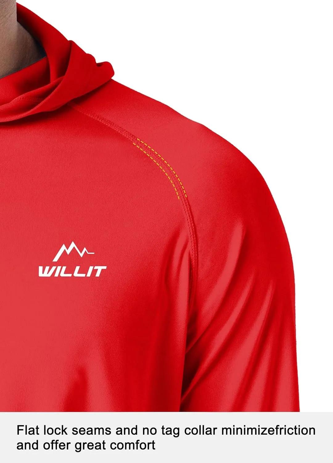 Willit Men's UPF 50  Sun Protection Hoodie Shirt Long Sleeve Rash Guard Fishing SPF Outdoor UV Shirt Lightweight Pocket