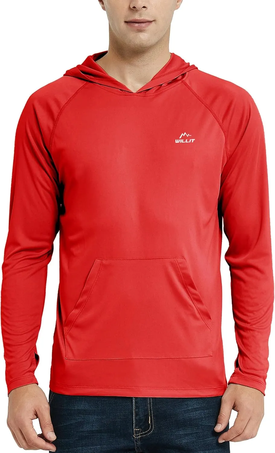 Willit Men's UPF 50  Sun Protection Hoodie Shirt Long Sleeve Rash Guard Fishing SPF Outdoor UV Shirt Lightweight Pocket