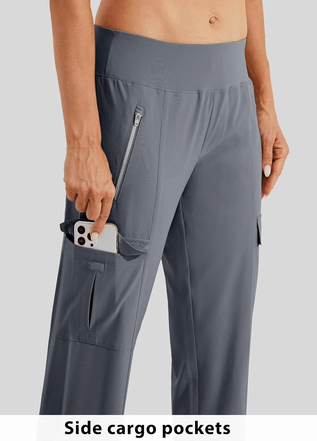 Willit Women's Golf Pants Athletic Quick Dry Pants Lightweight Cargo Travel Pants with Pockets Water Resistant