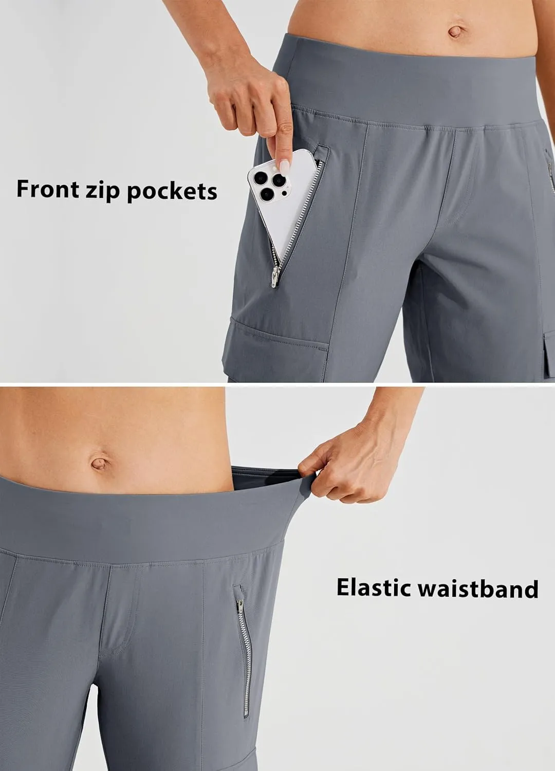 Willit Women's Golf Pants Athletic Quick Dry Pants Lightweight Cargo Travel Pants with Pockets Water Resistant