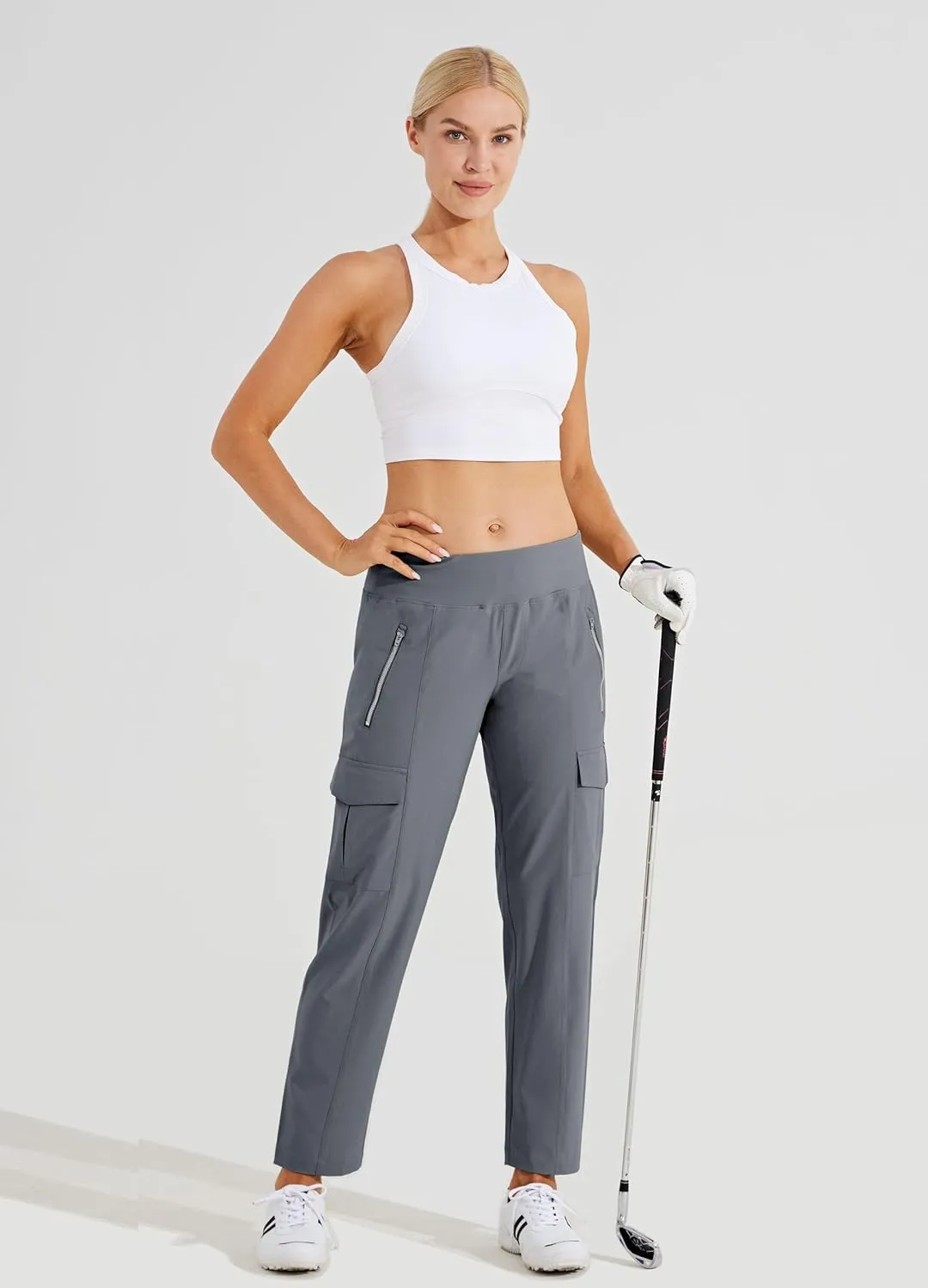 Willit Women's Golf Pants Athletic Quick Dry Pants Lightweight Cargo Travel Pants with Pockets Water Resistant