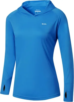 Willit Women's UPF 50  Sun Protection Hoodie SPF Shirt long sleeve Hiking Fishing Outdoor Shirt Lightweight Hoodie