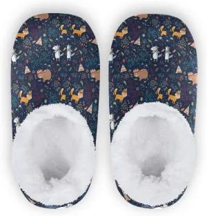 Winter House Slippers for Women/Men with Flowers Bouquets Element Cozy Fleece Slippers