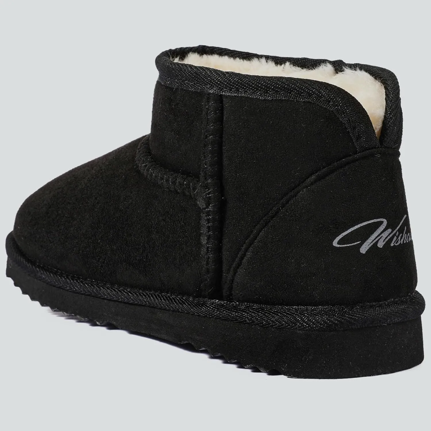 Wishcotton Women's Cozy Short Bootie Slippers, Winter Warm Hard Bottom House Shoes with Fuzzy Lining for Indoor Outdoor