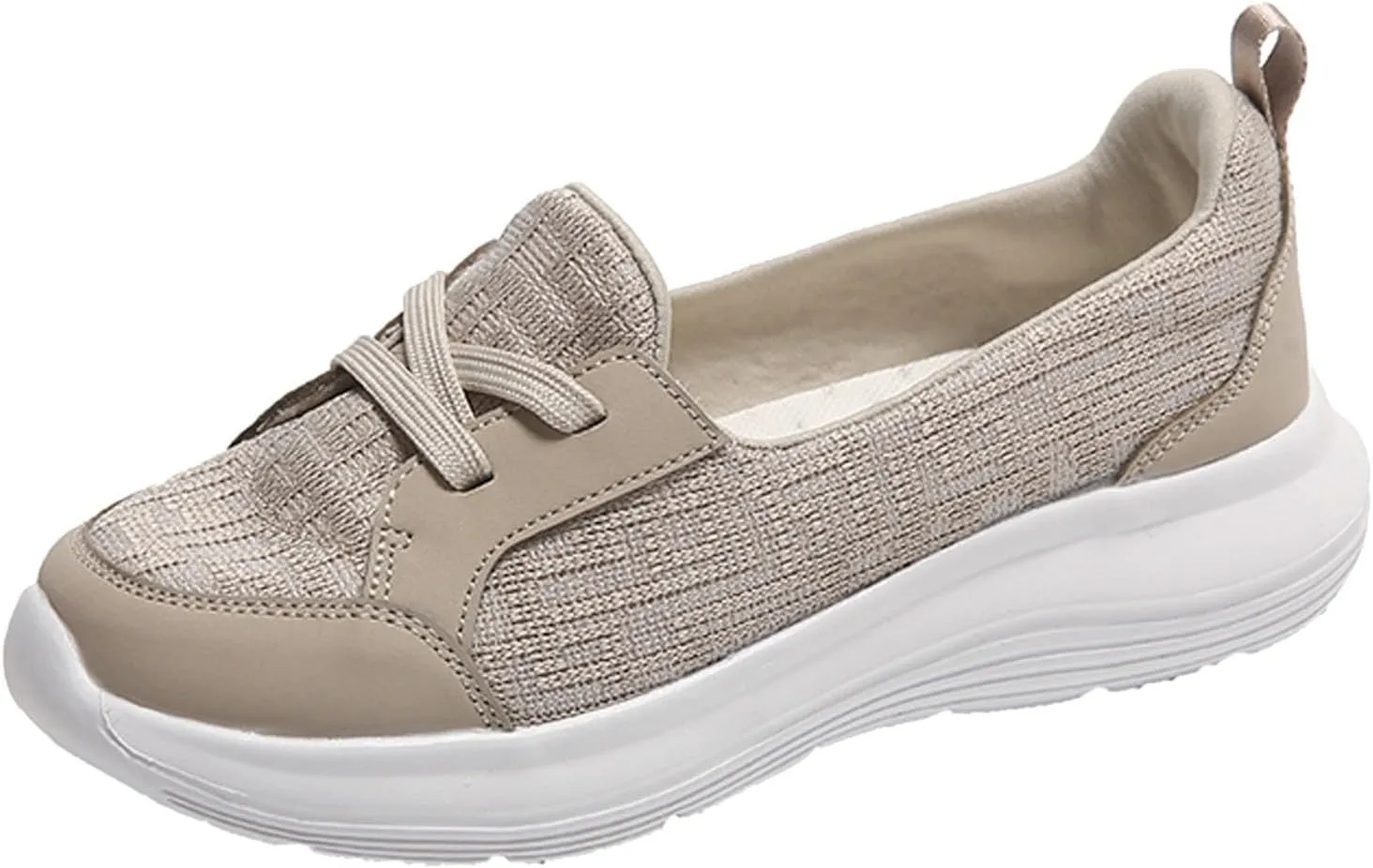 Women Lace up Low Top Loafer Shoes,Breathable Canvas Flat Shoes,Orthopedic Casual Walking Loafers, Soft Sole Non-Slip Sneakers