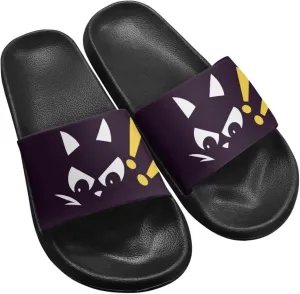 Women Slide Sandals Comfotable Open Toe Non Slip Single Band Slides Easy Slip On Shower Non-Slip Sandal Shower Slippers House Sandal Black Size 5-12.5