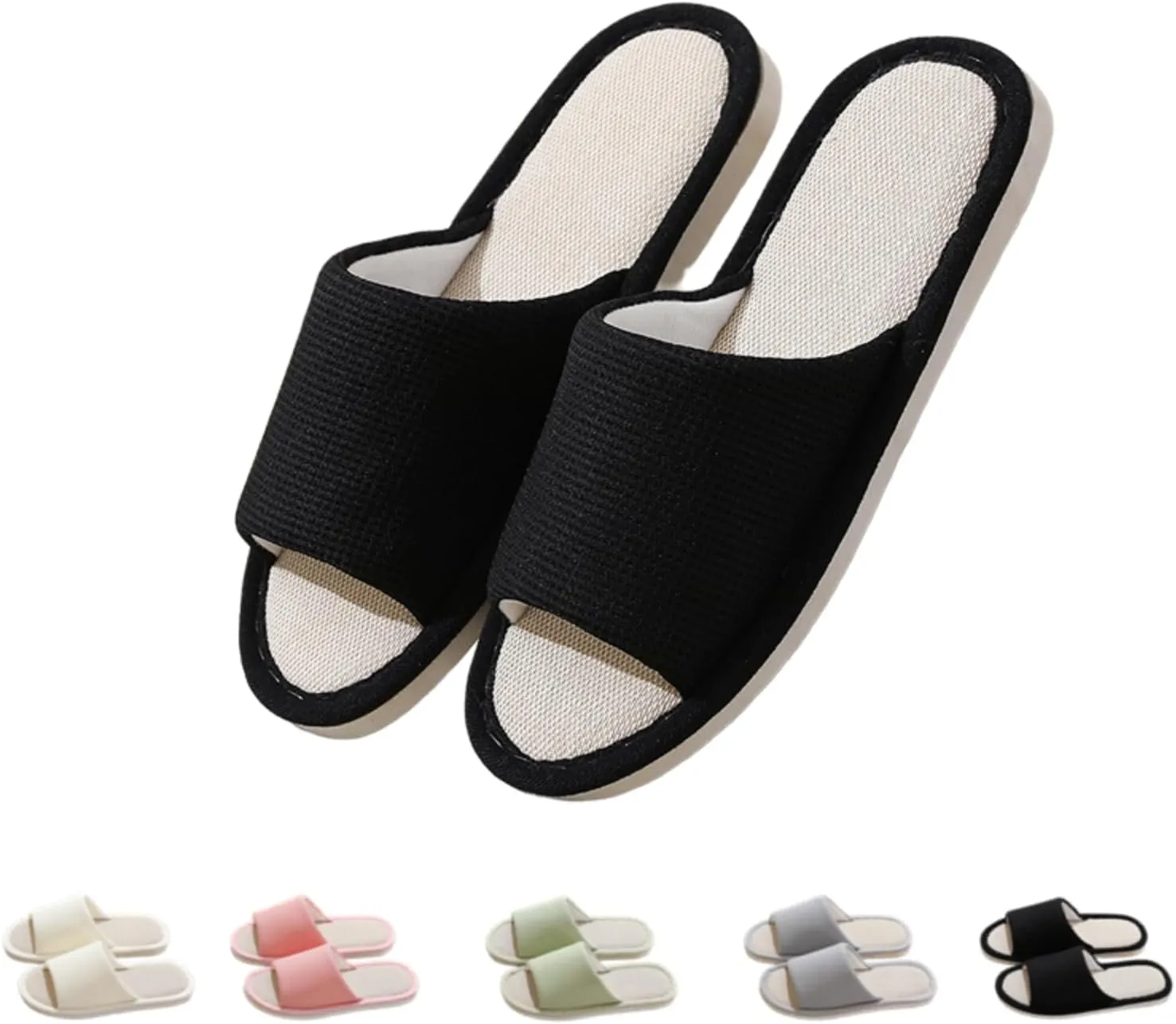 Women Slipper Soft Sole Open Toe House Slippers Memory Foam Slip On Bedroom Cozy Indoor Outdoor Home Slippers