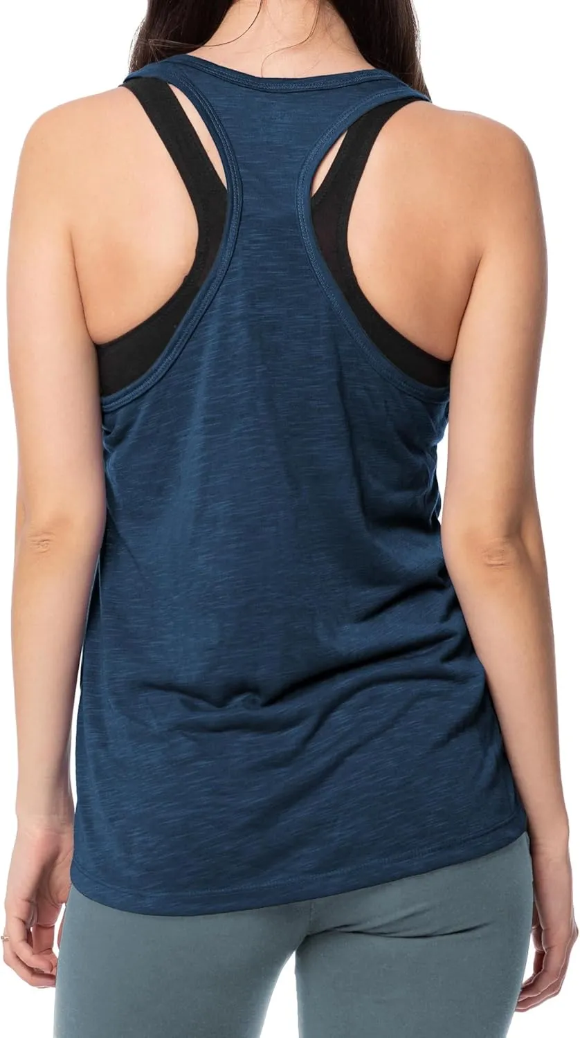 Women's 5 Pack Everyday Flowy Burnout Racer Back Active Workout Tank Tops