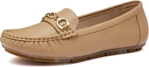 Women's Business Loafers Work Casual Flats Shoes Lightweight Penny PU Leather Slip On Walking Shoes