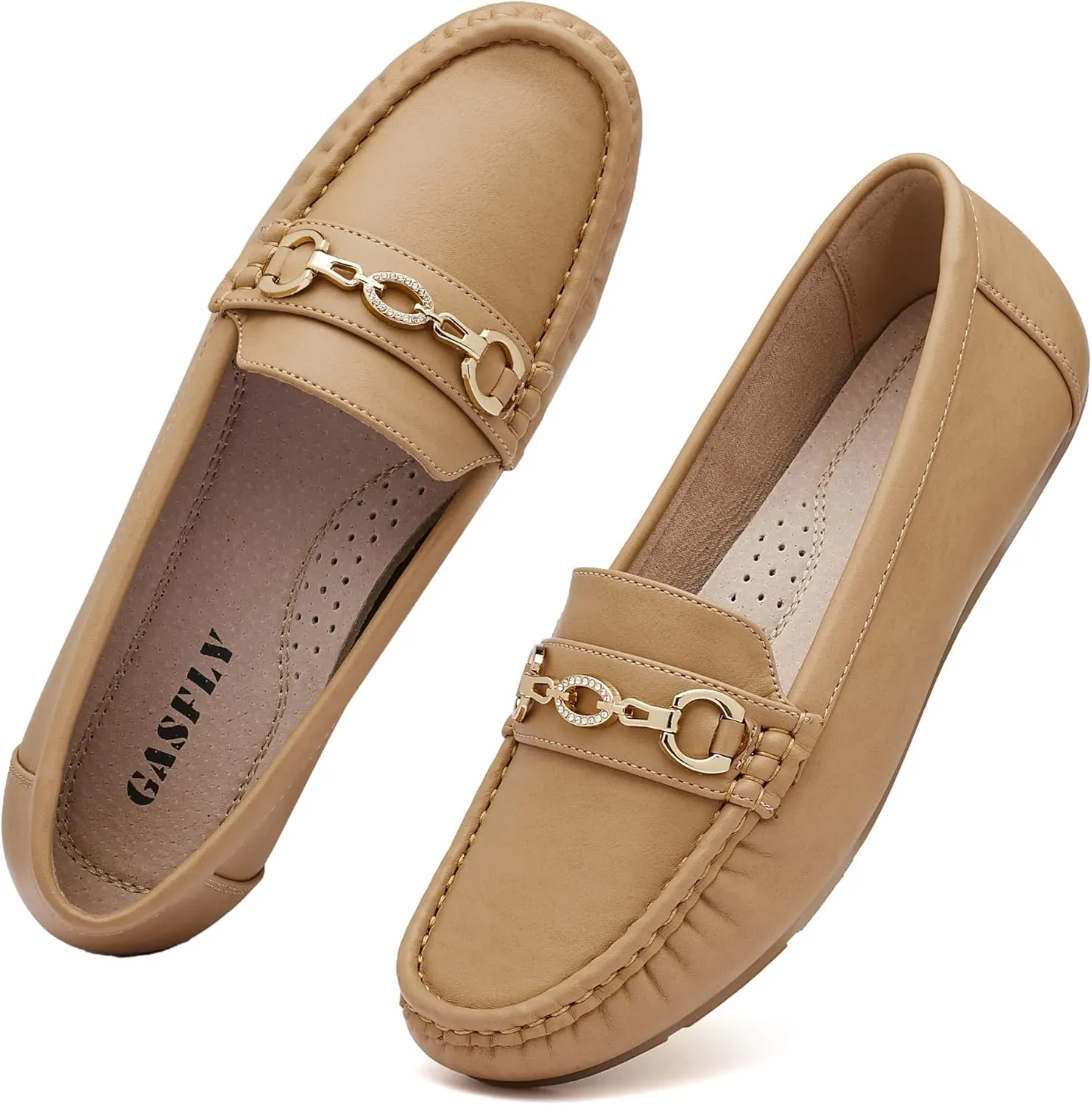 Women's Business Loafers Work Casual Flats Shoes Lightweight Penny PU Leather Slip On Walking Shoes