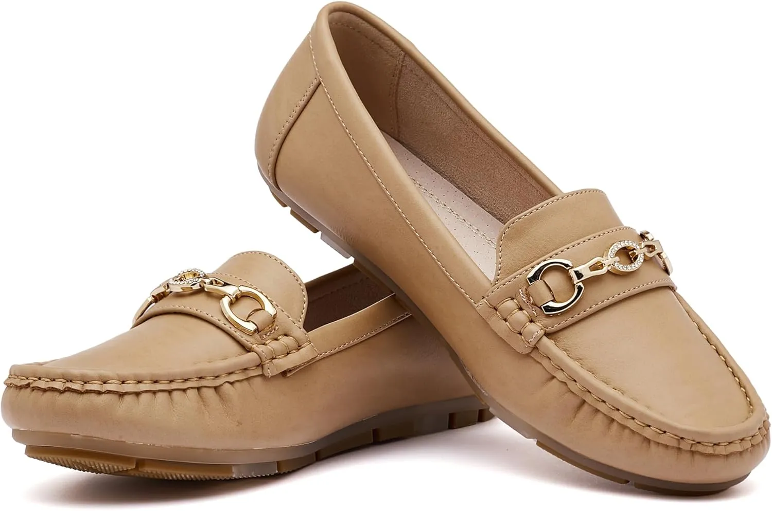 Women's Business Loafers Work Casual Flats Shoes Lightweight Penny PU Leather Slip On Walking Shoes