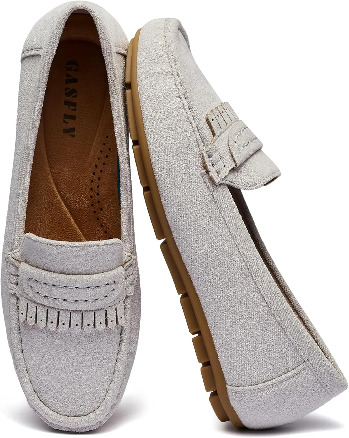 Women's Business Loafers Work Casual Flats Shoes Lightweight Penny PU Leather Slip On Walking Shoes