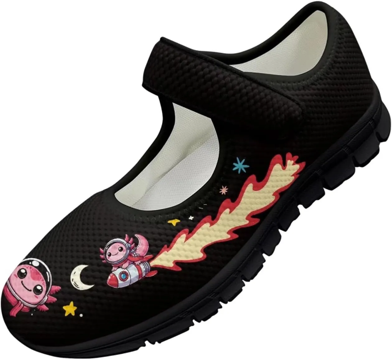 Women's Casual Walking Sneakers Lightweight Breathable Flat Mary Jane Shoes with One Strap