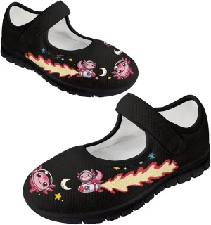 Women's Casual Walking Sneakers Lightweight Breathable Flat Mary Jane Shoes with One Strap