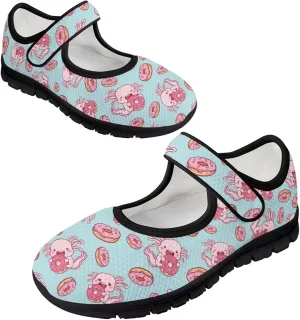 Women's Casual Walking Sneakers Lightweight Breathable Flat Mary Jane Shoes with One Strap