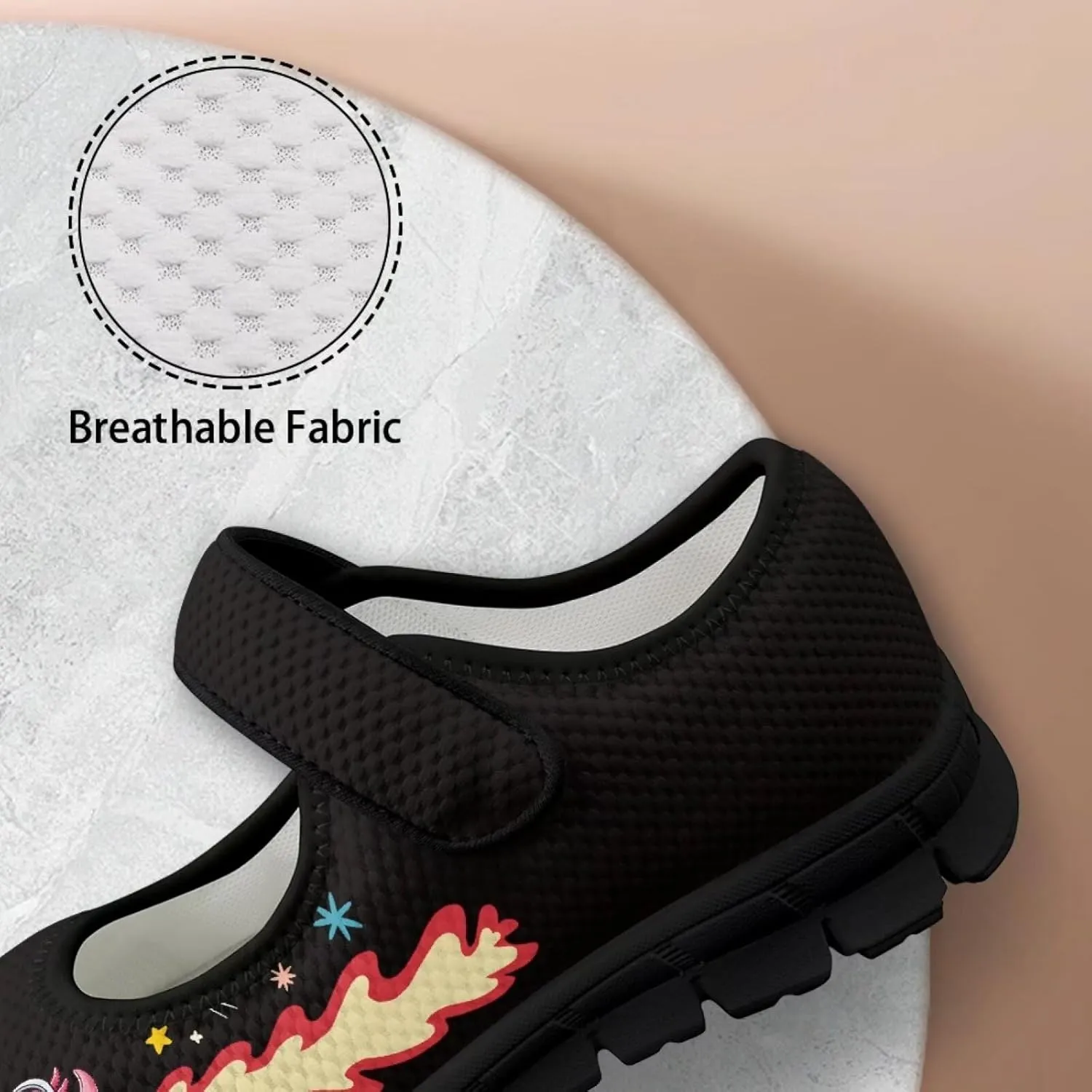 Women's Casual Walking Sneakers Lightweight Breathable Flat Mary Jane Shoes with One Strap