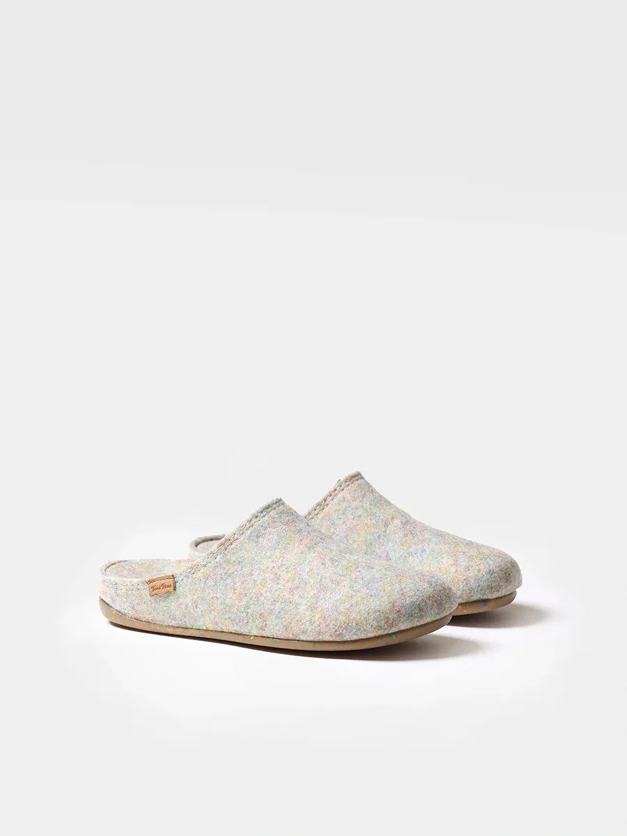 Women's clog-style slipper made from recycled felt - MONA-FR