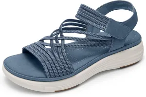 Women's Comfortable Walking Sandals with Elastic Strap LightWeight Sandals for Women 2025 Summer Dressy
