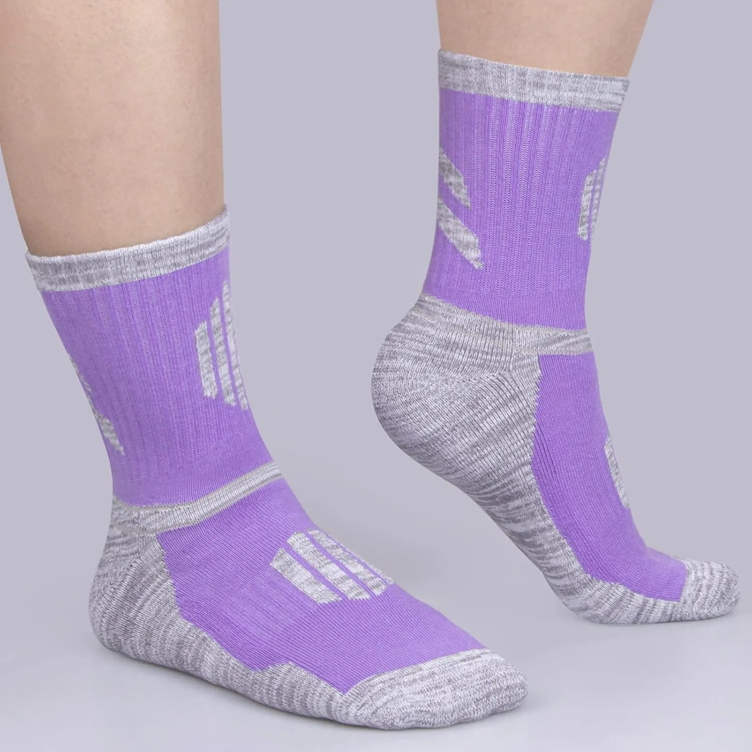 Women's Cushioned Sports Hiking Socks For Women, Moisture Wicking Cotton Casual Work Boot Athletic Crew Socks, 5 Pairs