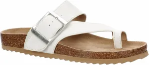 Women's Faux Leather Slip-On Single Band Toe Strap Cork Bed Sandal