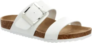 Women's Faux Leather Slip-On Two Strap Cork Bed Sandal