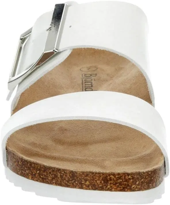 Women's Faux Leather Slip-On Two Strap Cork Bed Sandal