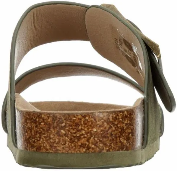 Women's Faux Leather Slip-On Two Strap Cork Bed Sandal