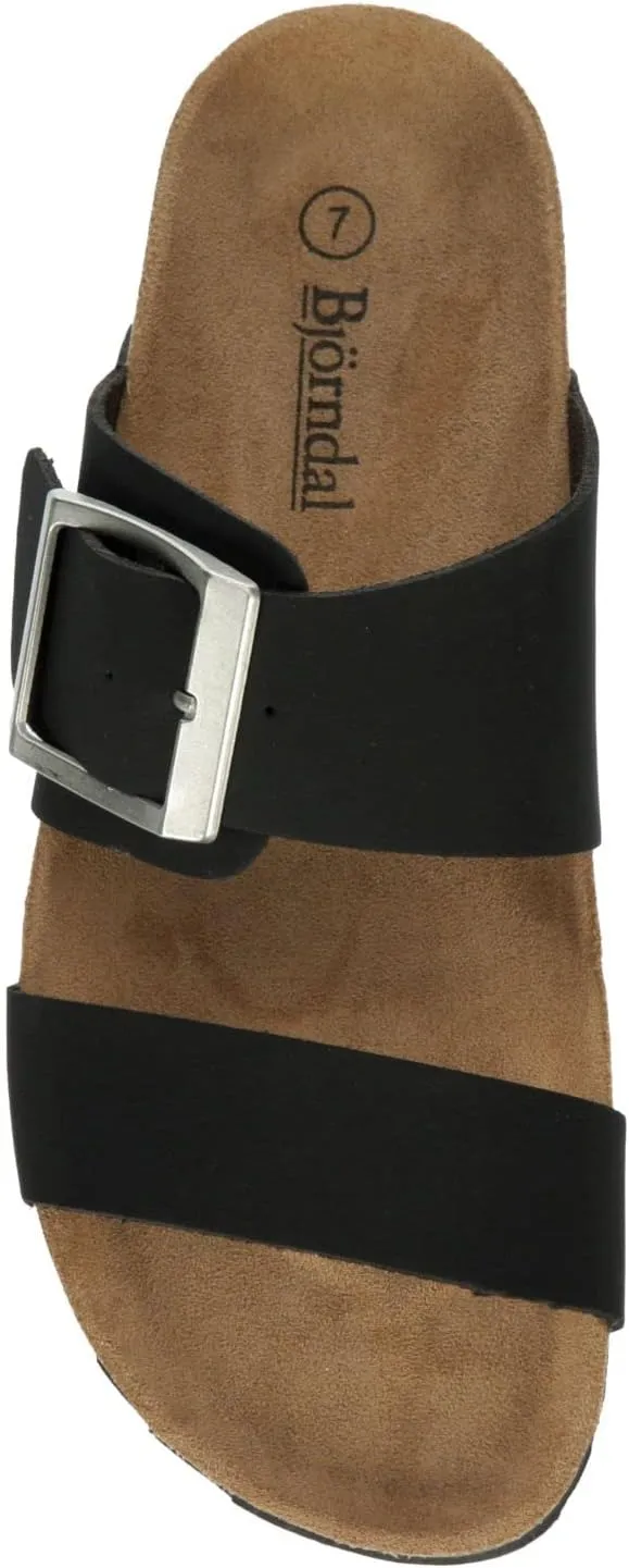 Women's Faux Leather Slip-On Two Strap Cork Bed Sandal