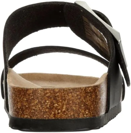 Women's Faux Leather Slip-On Two Strap Cork Bed Sandal